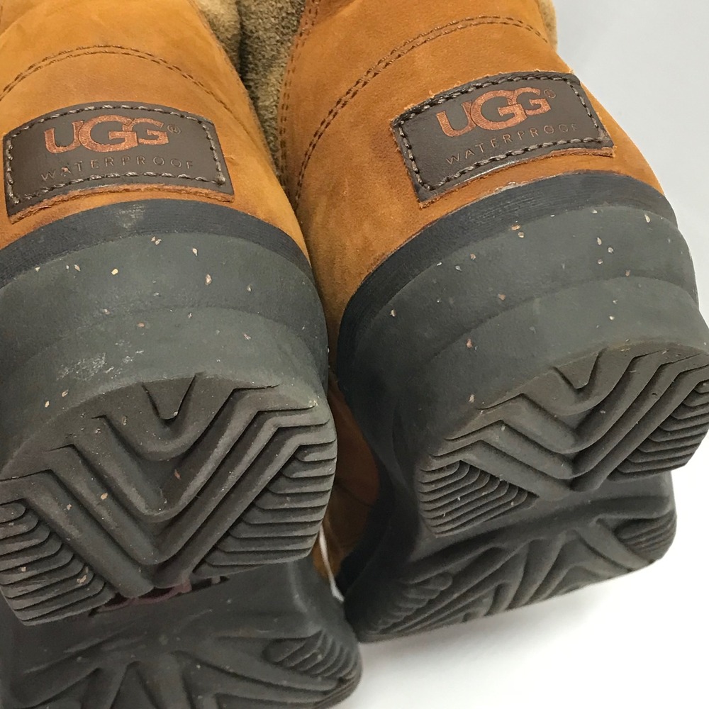 UGG Australia Adirondack Waterproof Duck Boots Brown Leather Suede Shearling - Picture 14 of 16